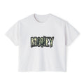 Money Graphic Boxy Tee — Women's Cropped Cash Lettering T‑Shirt