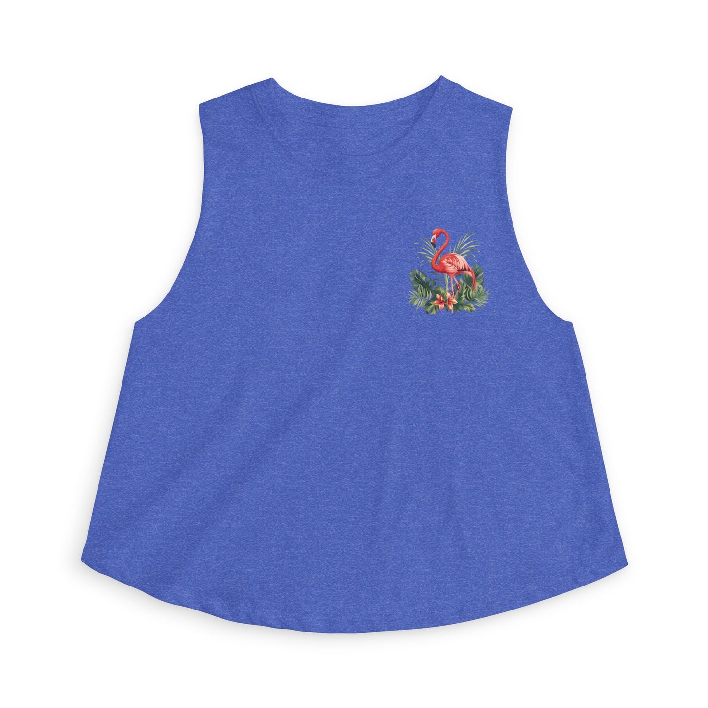 Floral Flamingo Women's Crop Top - Tropical Pocket Print