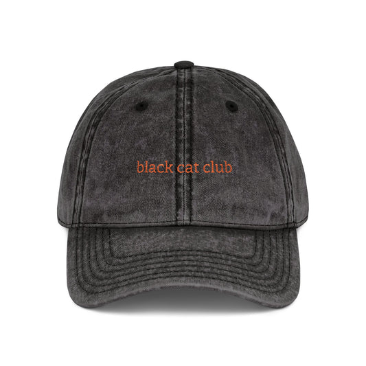black cat club Embroidered Vintage Dad Hat - image 1