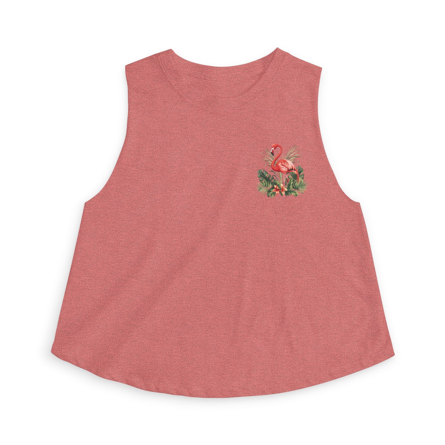 Floral Flamingo Women's Crop Top - Tropical Pocket Print