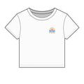 Women's Crop Tee — 'Beach Happy' Retro Sun Graphic