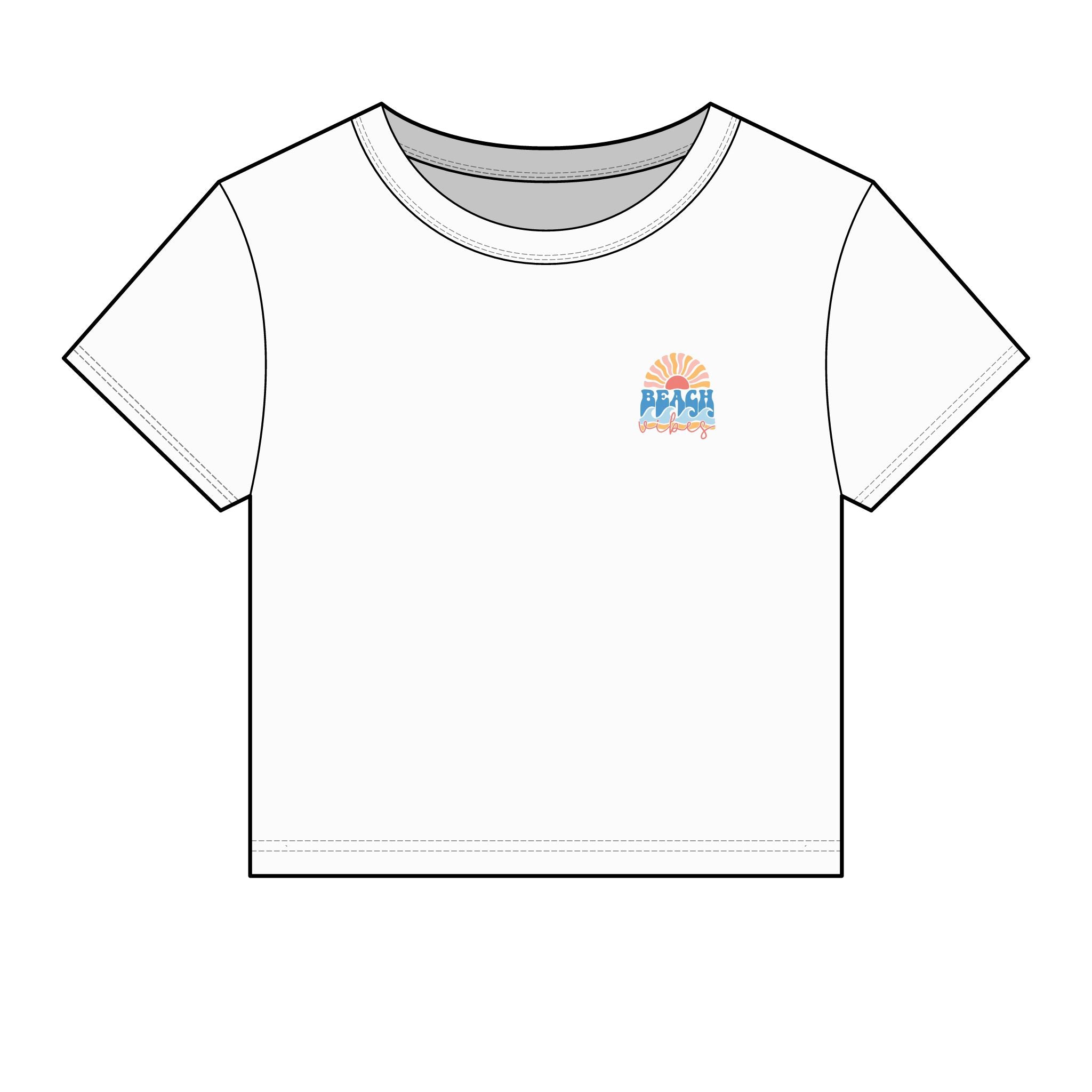 Women's Crop Tee — 'Beach Happy' Retro Sun Graphic