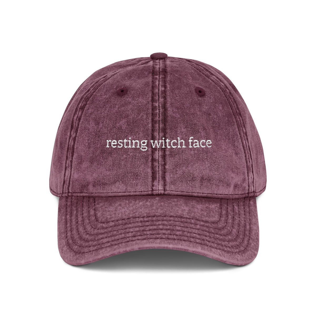 resting witch face Embroidered Vintage Dad Hat - image 1
