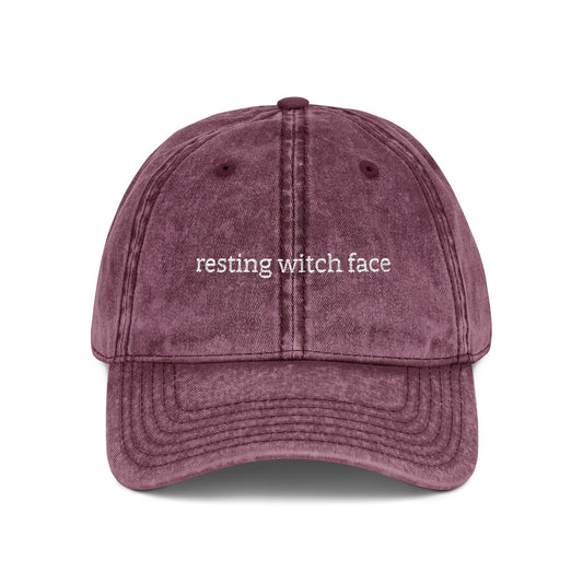 resting witch face Embroidered Vintage Dad Hat - image 1