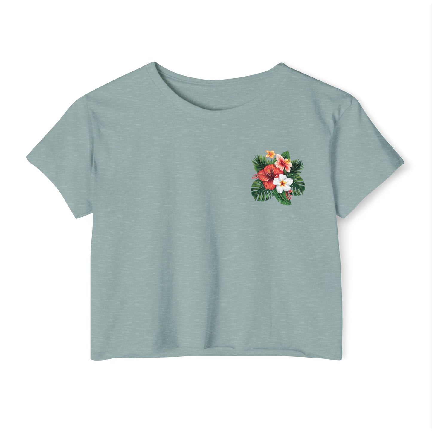 Floral Tropical Crop Top — Women's Festival Pocket Tee