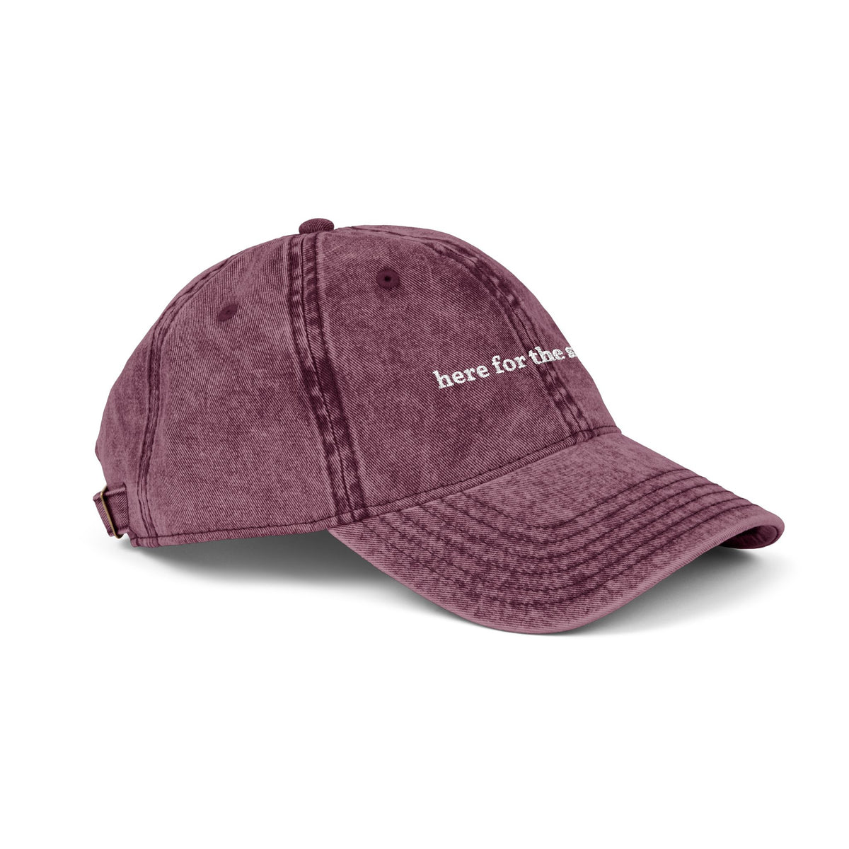 "here for the snacks" embroidered vintage washed dad hat, photo 2