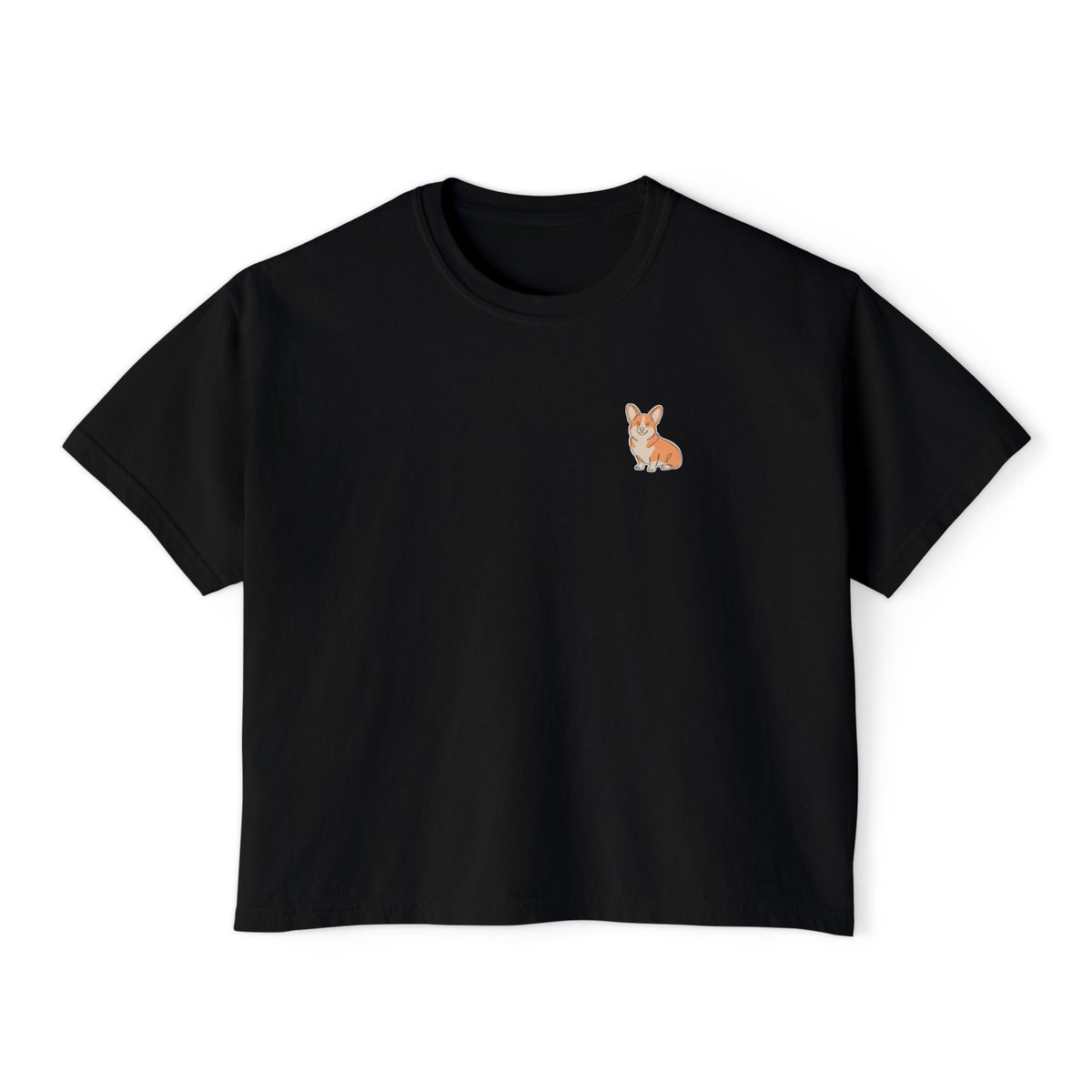 Copy of Boxy Tee — Minimal Green Leaf Chest Graphic, Casual Women's Crop Top
