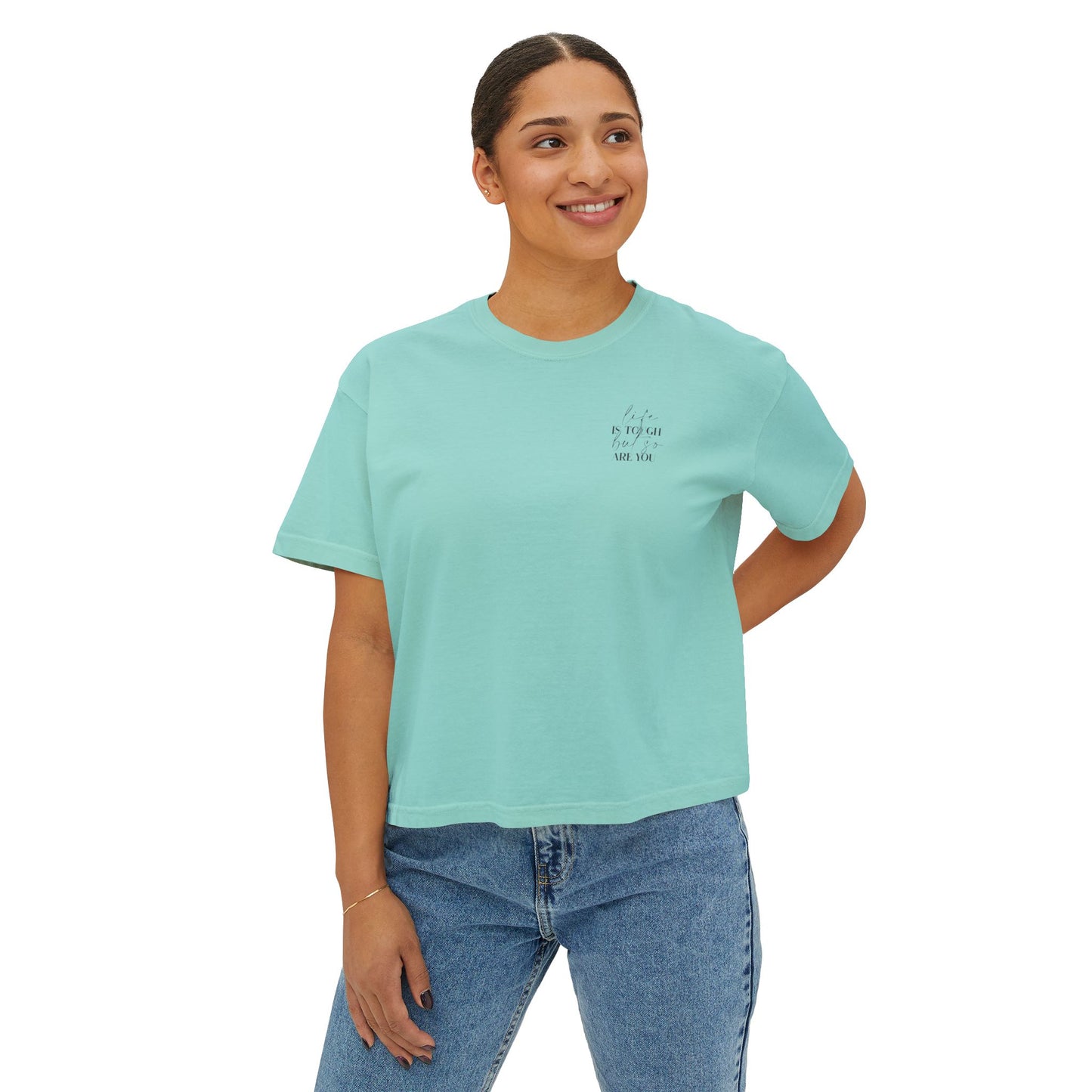 Boxy Tee — 'be kinder to yourself' Minimal Script Cropped T-Shirt