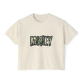 Money Graphic Boxy Tee — Women's Cash Dollar Lettering Crop T‑Shirt