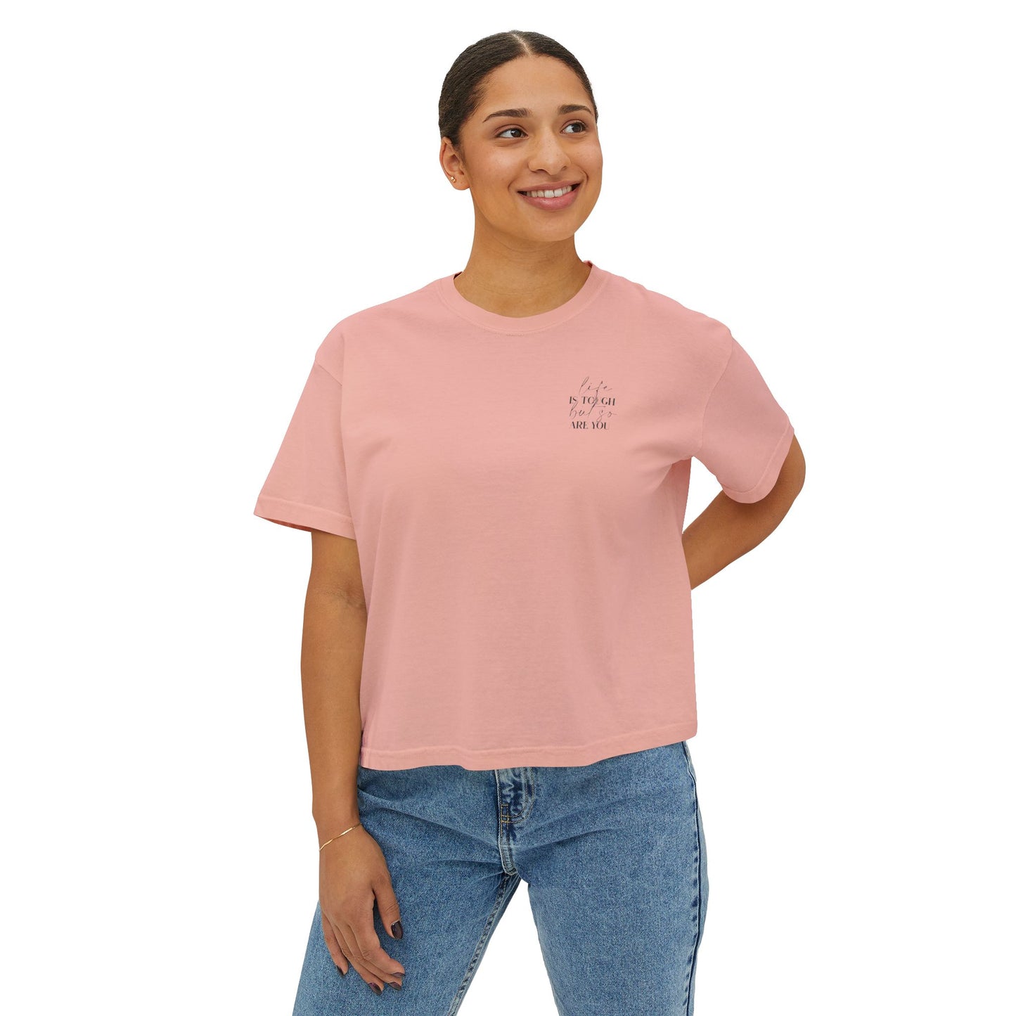 Boxy Tee — 'be kinder to yourself' Minimal Script Cropped T-Shirt
