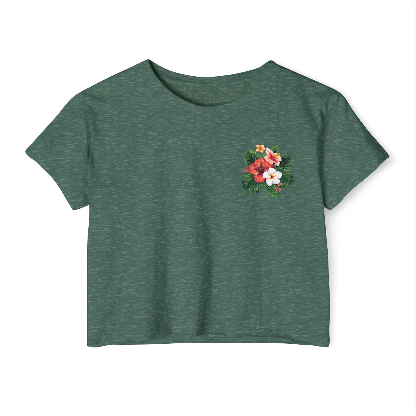 Floral Tropical Crop Top — Women's Festival Pocket Tee