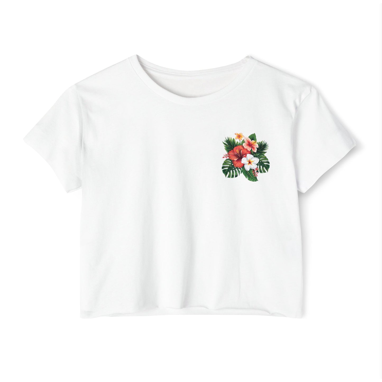 Floral Tropical Crop Top — Women's Festival Pocket Tee