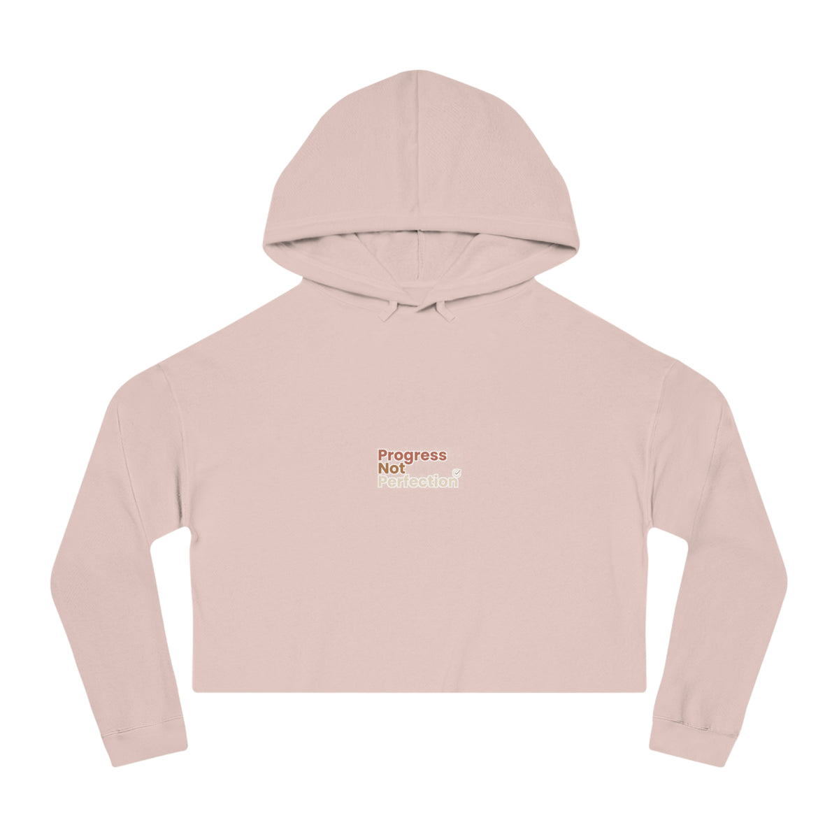 Cropped Hoodie — Progress Not Perfection Graphic, Cozy Women's Crop Top