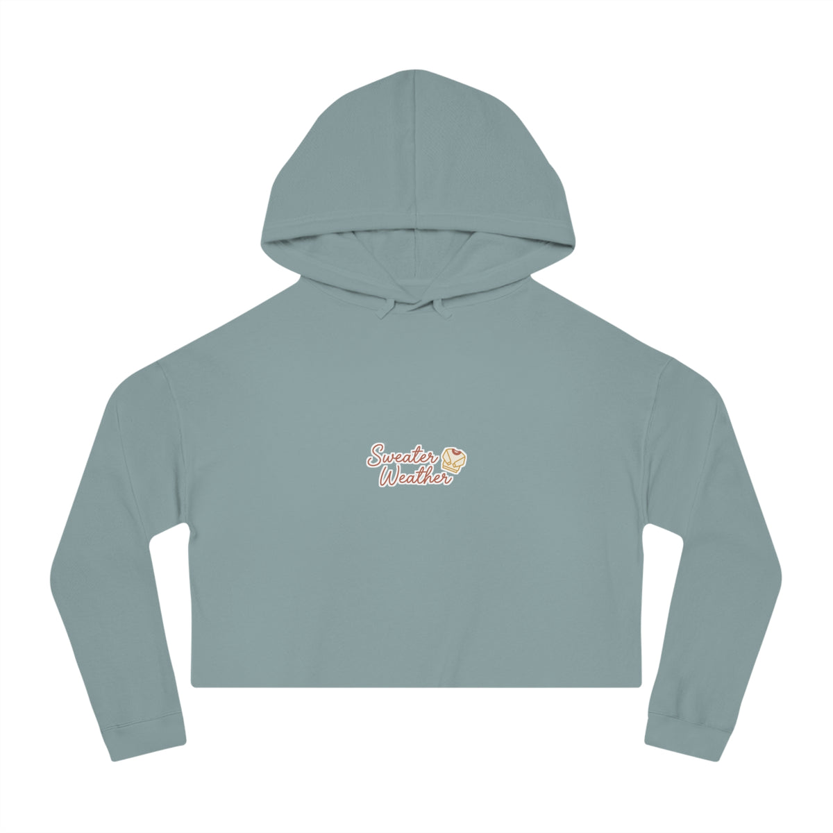 Cropped Hoodie — Sweater Weather Graphic, Cozy Women's Crop Top