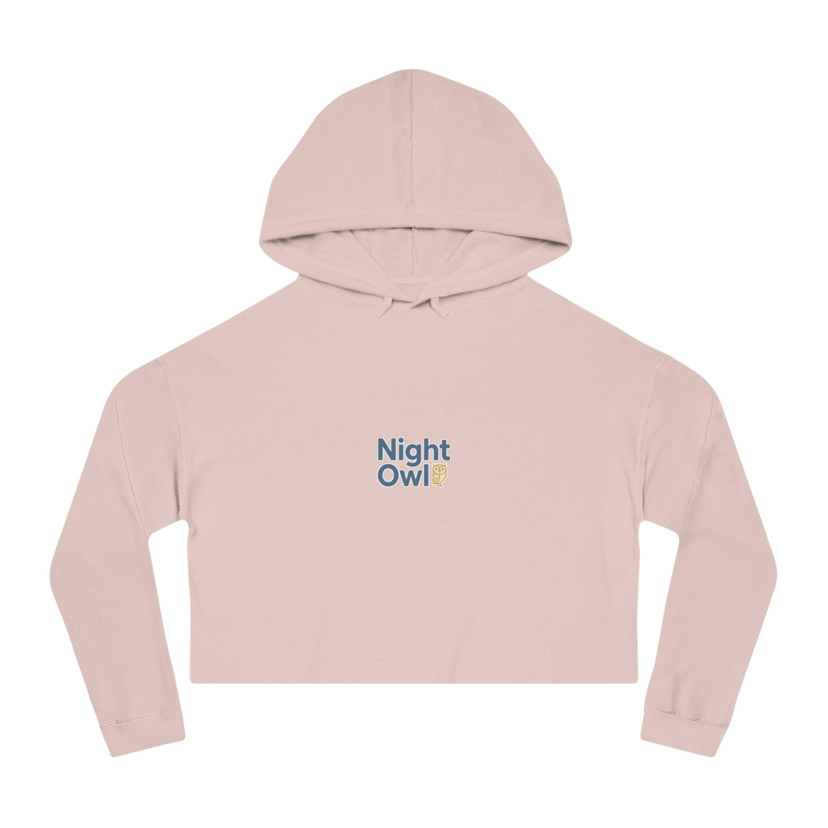 Cropped Hoodie — Night Owl Graphic, Cozy Women's Crop Top