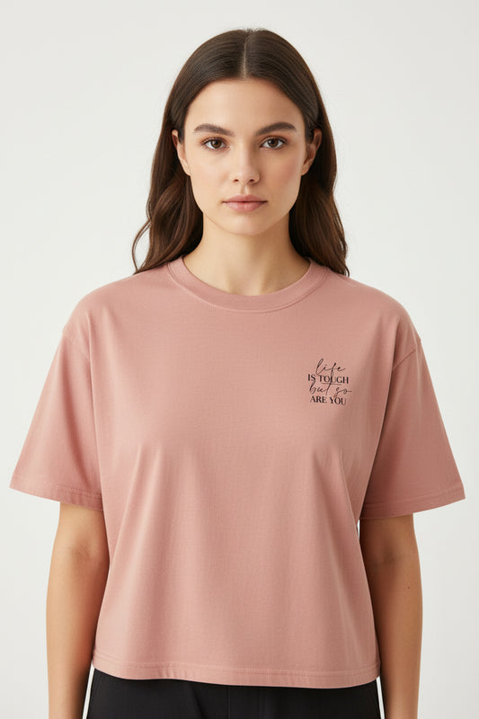 Boxy Tee — 'be kinder to yourself' Minimal Script Cropped T-Shirt