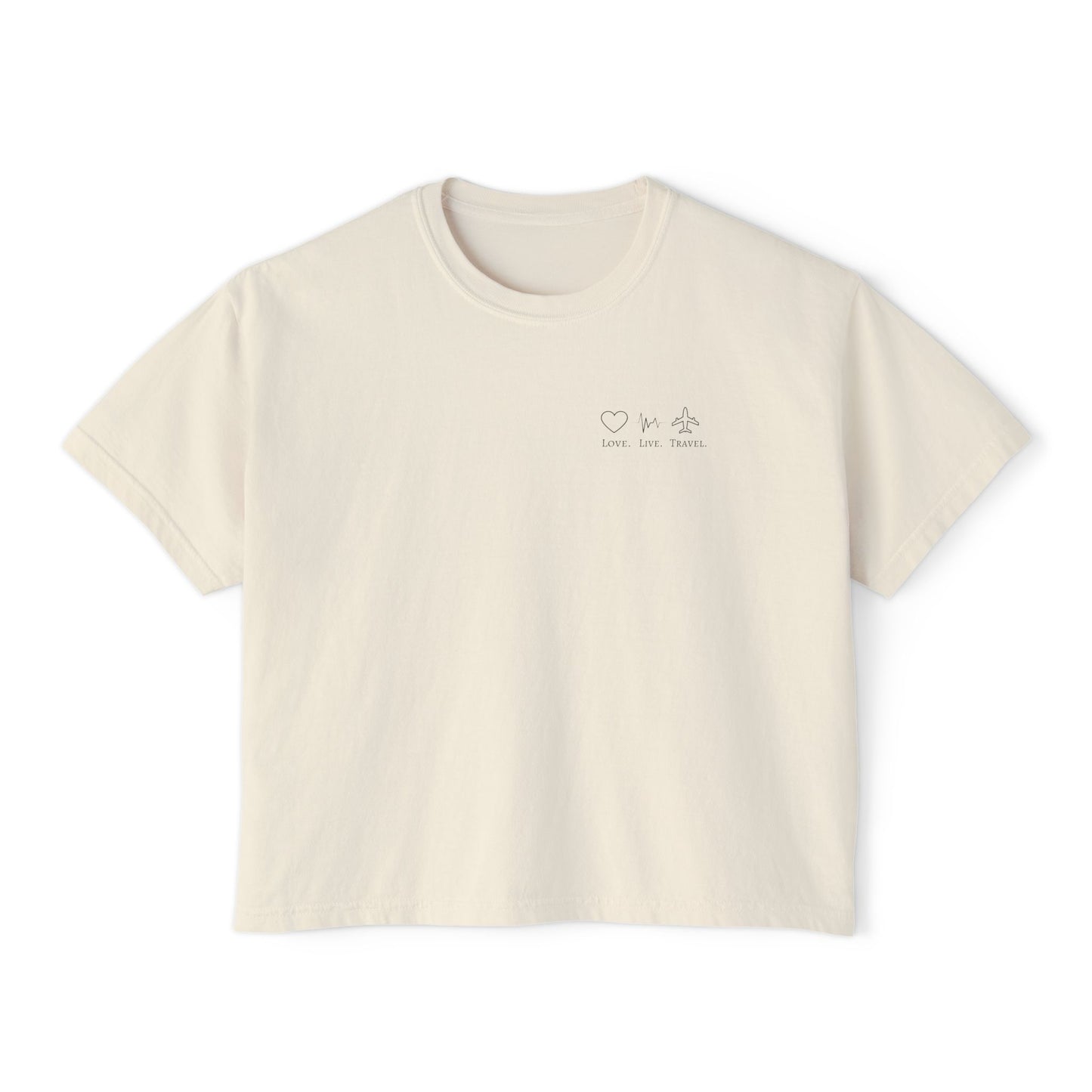 Minimalist White Boxy Tee — Subtle Chest Icons