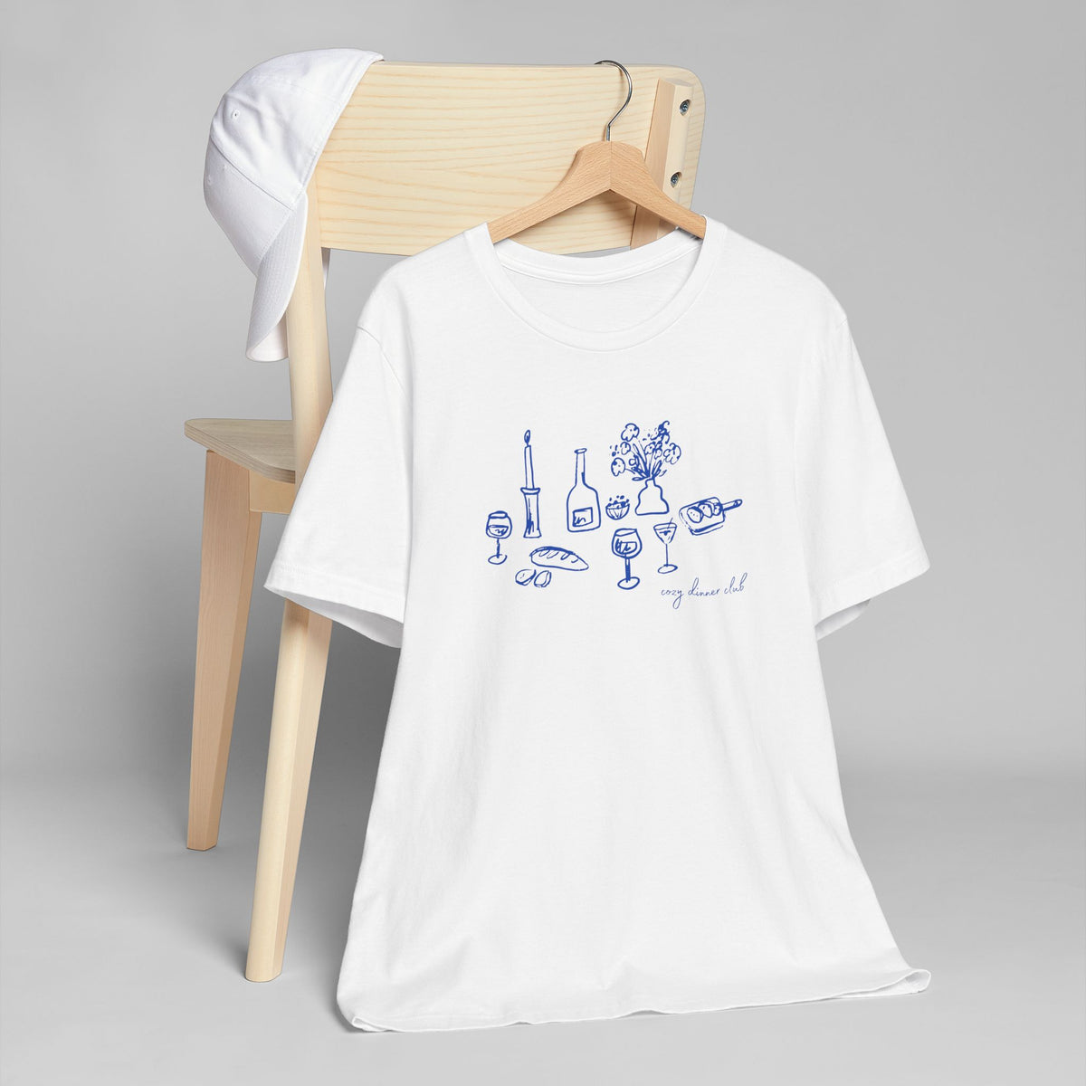 Minimal Wine & Cheese Sketch Tee